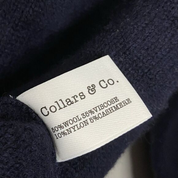 Collars & Co Napoli Cardigan Sweater Mens M Navy Blue Wool Cashmere Preppy NWT - Picture 6 of 8